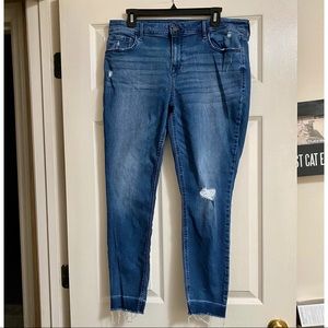 Old Navy Rockstar Super Skinny Ankle Medium Washed Distressed Jeans Size 14